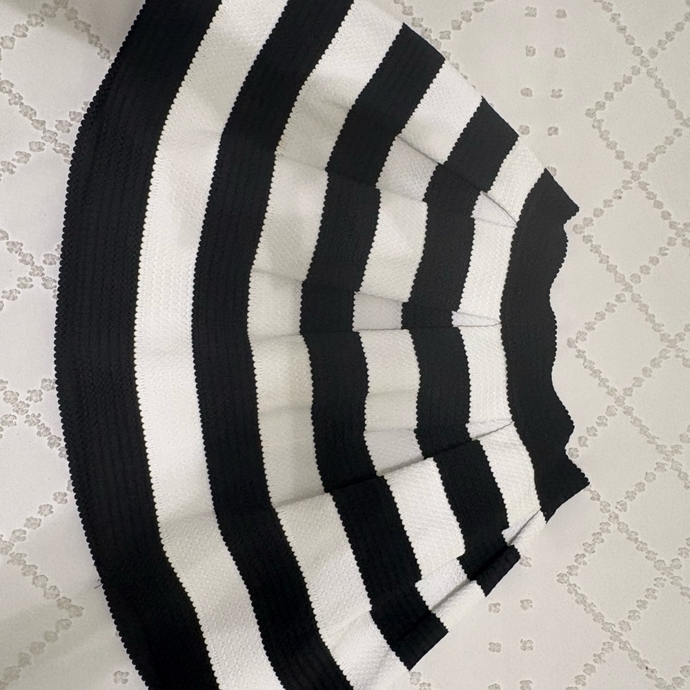 Express Monochrome Striped A-Line Skirt